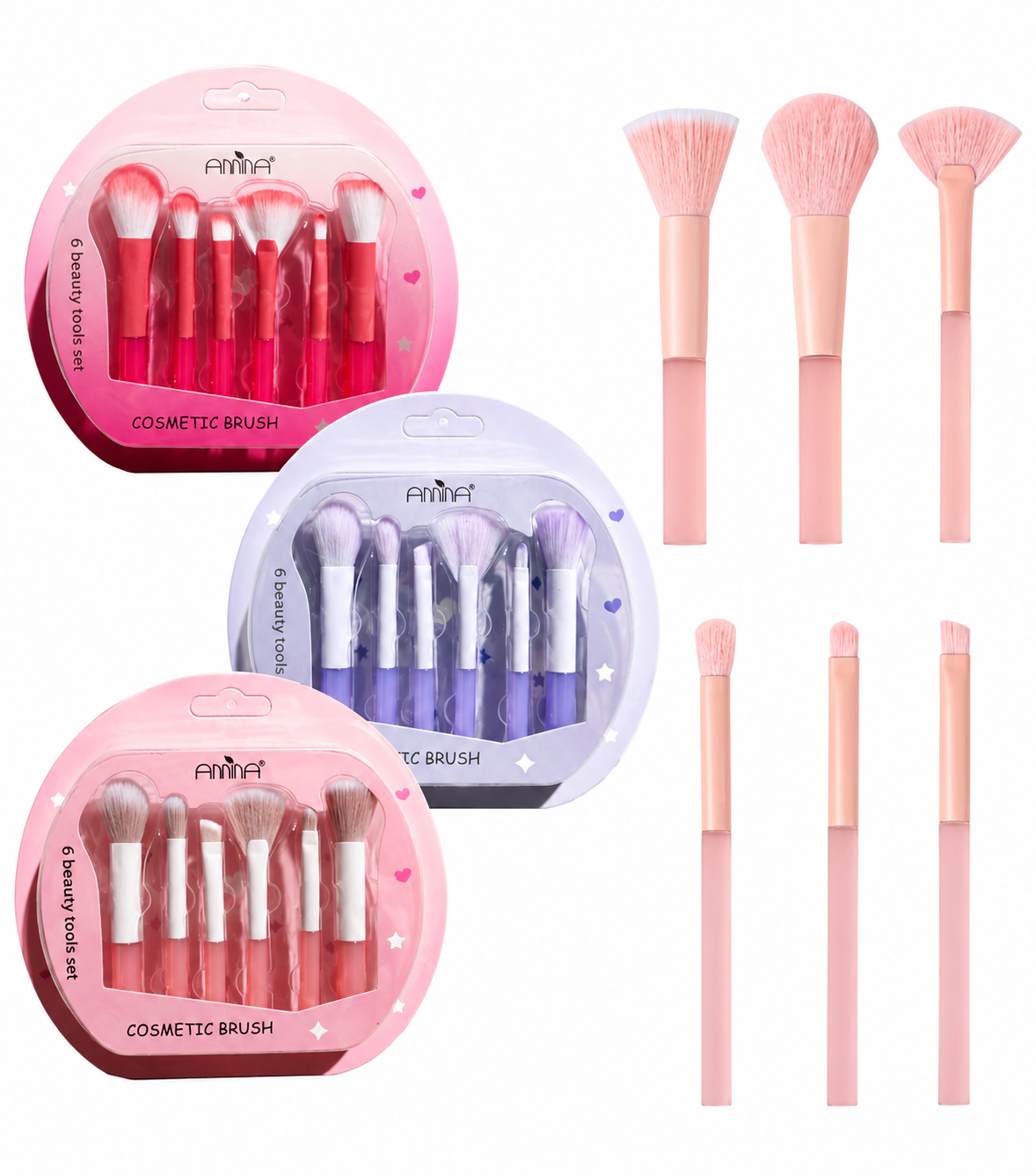 Set de Brochas de Maquillaje 6 Piezas