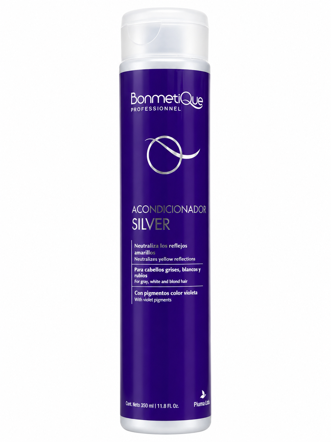 Acondicionador Silver Bonmetique Professionnel 350 ml | Neutraliza reflejos amarillos | Cabello rubio, gris y blanco