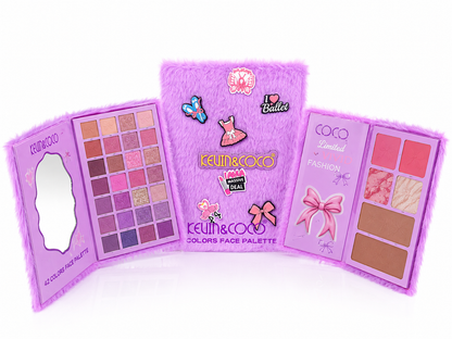 Paleta de Sombras Kevin & Coco Afelpada | Estuche de Maquillaje Completo en amarillo y morado