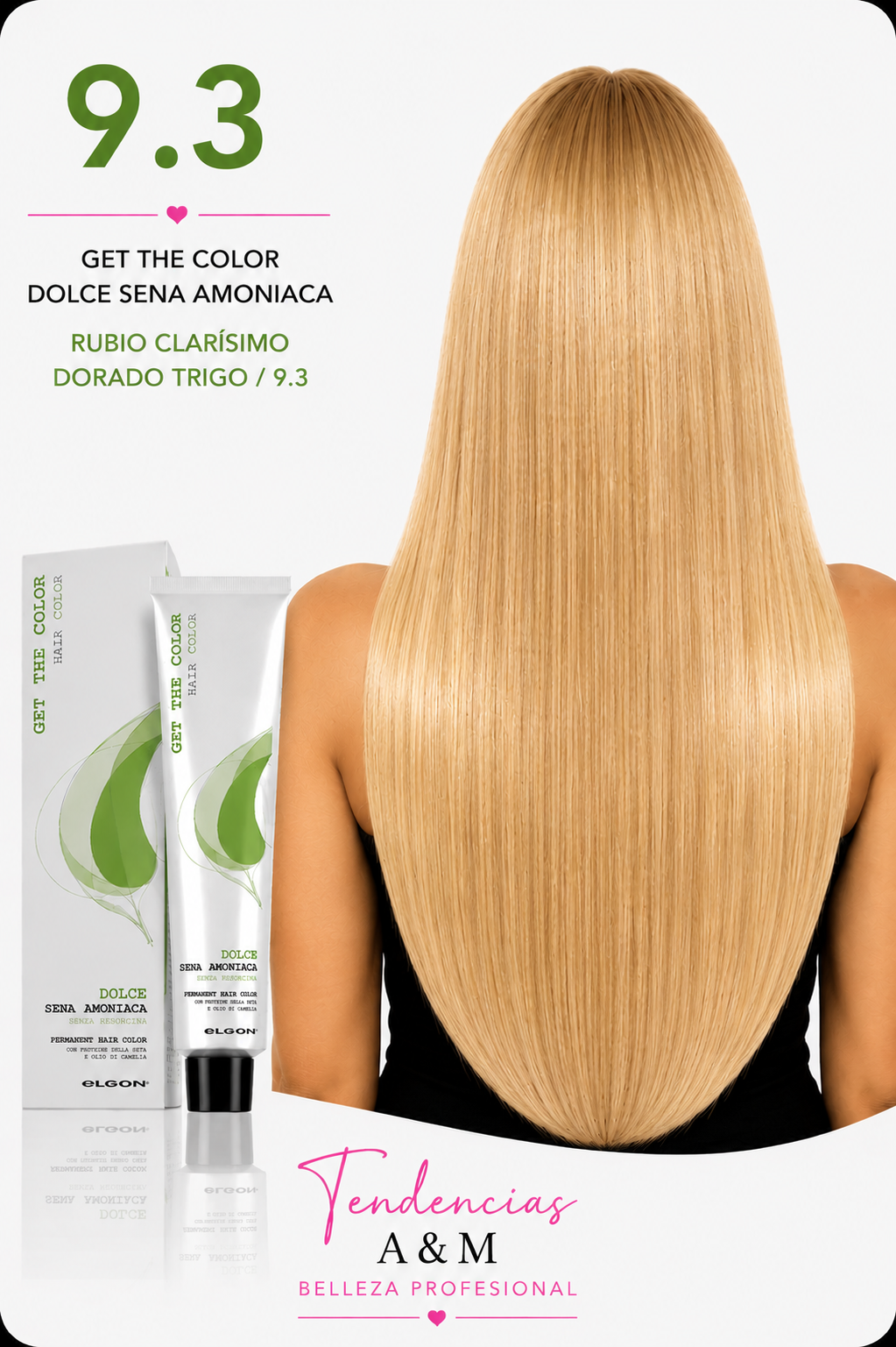 Tintura Get The Color Dolce Sin Amoníaco 9.3 Rubio Clarísimo Dorado Trigo