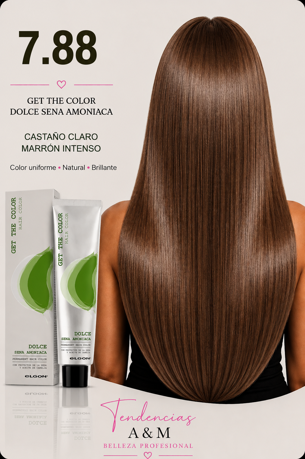 Tintura Get The Color Dolce Sin Amoníaco 7.88 Rubio Medio Marrón Intenso