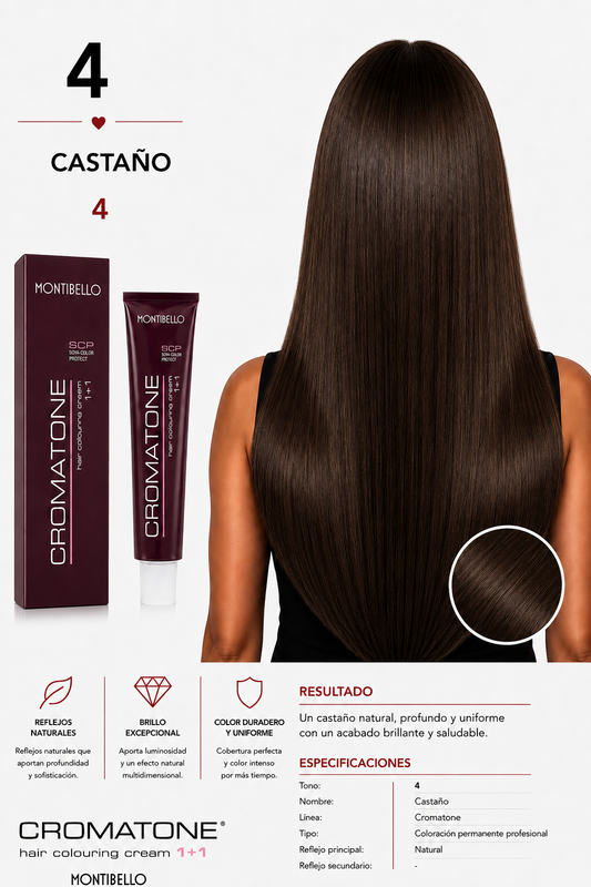 Tintura Cromatone Montibello 4 Castaño | Coloración Profesional Permanente