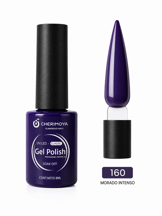 Esmalte Gel UV/LED Cherimoya Tono 160 Morado Intenso 8 ml