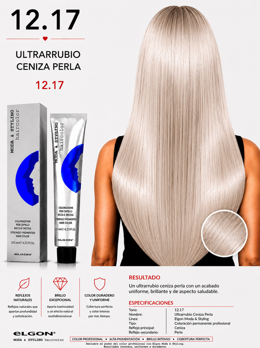Elgon 12.17 Ultrarrubio Ceniza Perla | Tinte Profesional Permanente