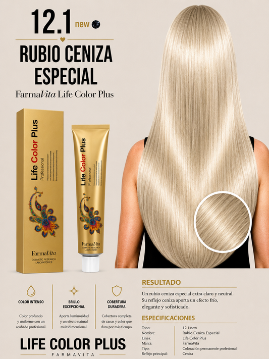 FarmaVita Life Color Plus 12.1 – Rubio Ceniza Especial
