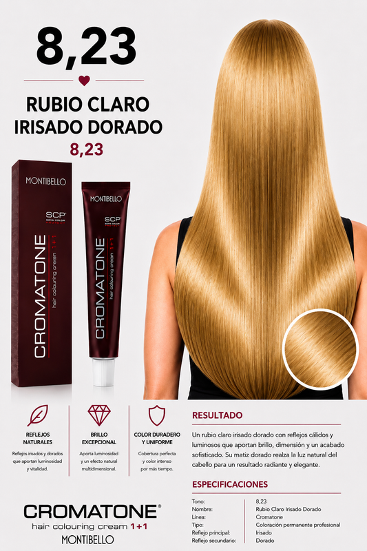 Cromatone Montibello 8.23 Rubio Claro Irisado Dorado