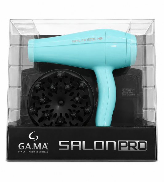 Secador de Pelo Profesional GA.MA Salon Pro con Difusor – Color Turquesa (elegir color en notas)