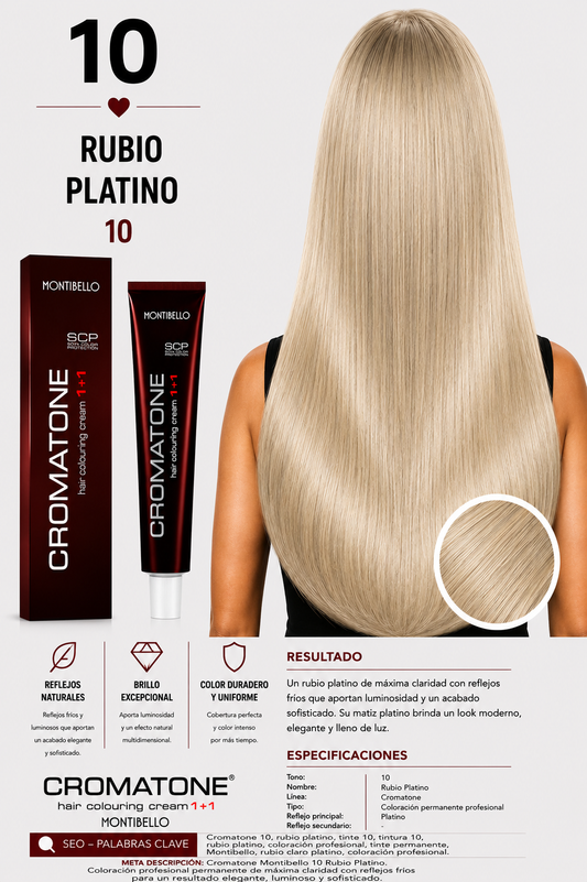✨ Cromatone Montibello 10 Rubio Platino | Coloración Profesional