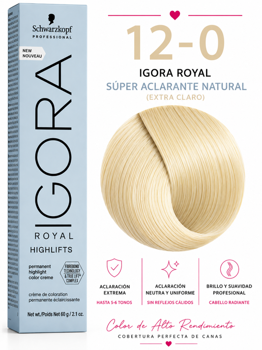 Igora Royal Highlifts 12-0 – Súper Aclarante Natural | Tinte Permanente Profesional