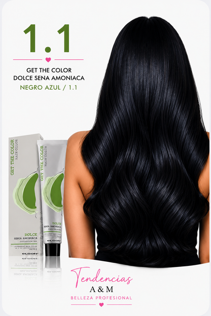 Tintura Get The Color Dolce Sin Amoníaco 1.1 Negro azulado