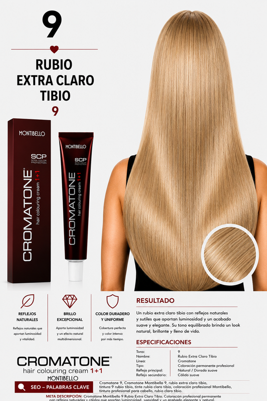 Cromatone Montibello 9 – Rubio Extra Claro Tibio ✨