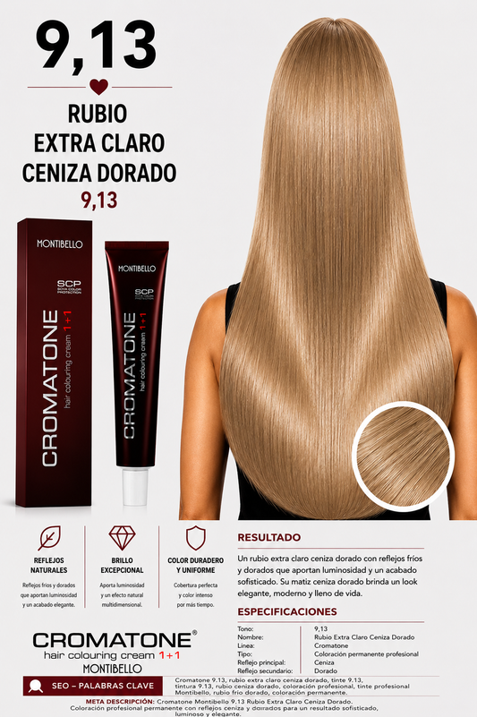 Cromatone Montibello 9,13 Rubio Extra Claro Ceniza Dorado