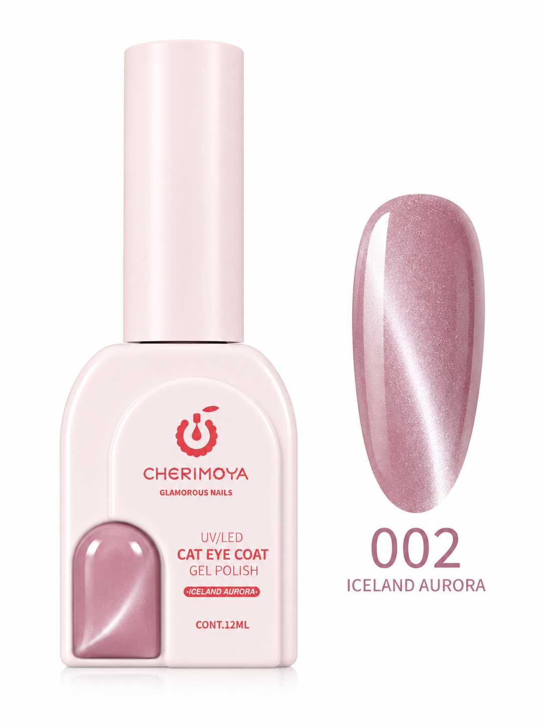 Cherimoya Cat Eye Coat Gel Polish 002 Iceland Aurora – Esmalte Gel Efecto Ojo de Gato UV/LED 12 ml