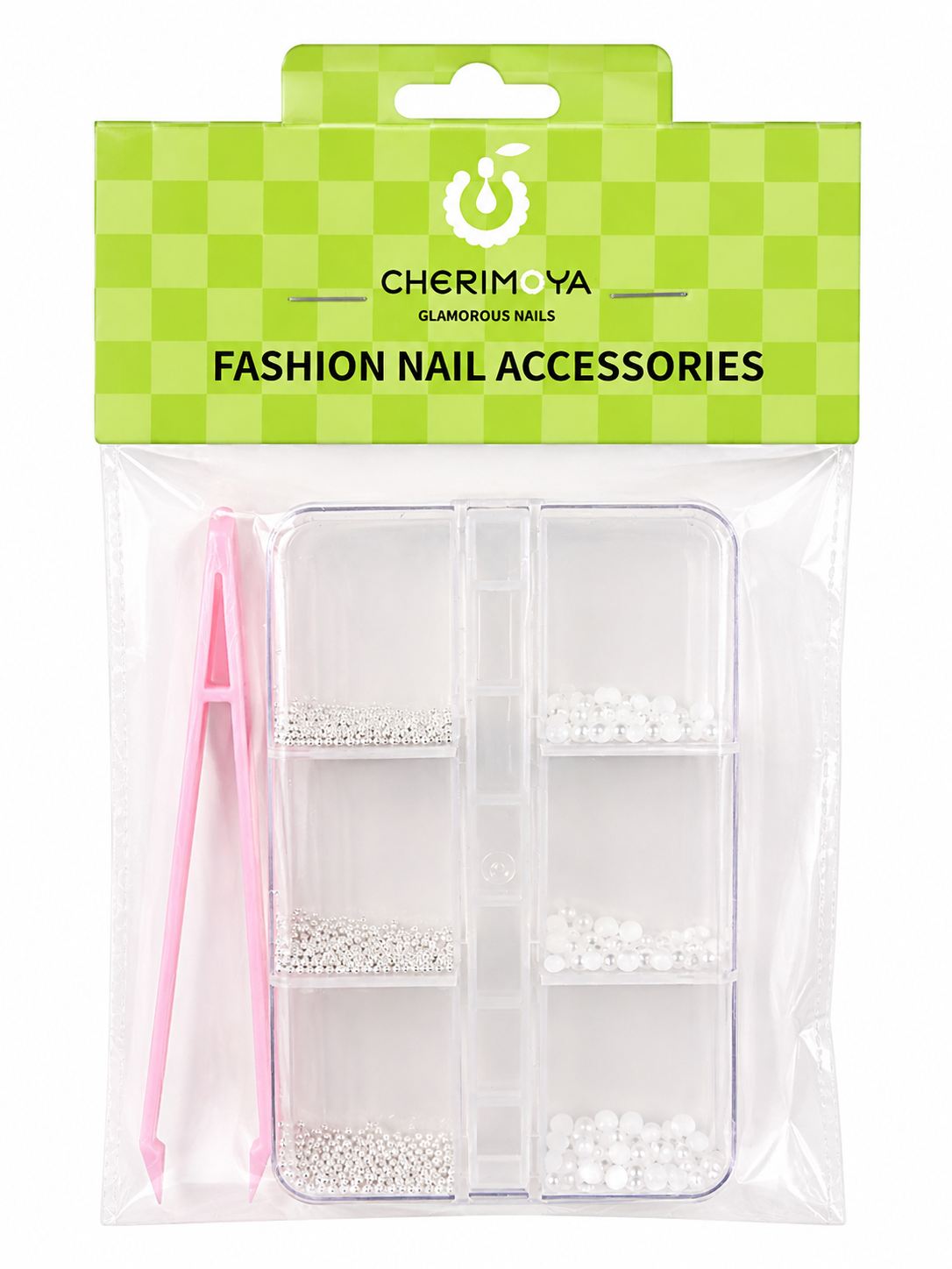 Set de Perlas para Uñas con Pinza