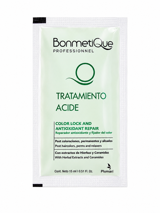 Tratamiento Ácido Bonmetique Professionnel 15 ml – Reparador Antioxidante y Fijador del Color