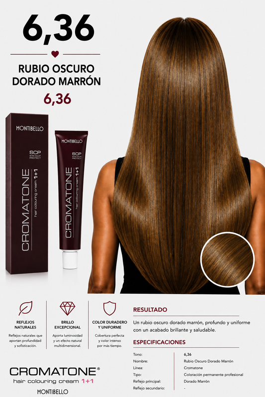 Cromatone Montibello 6.36 Rubio Oscuro Dorado Marrón