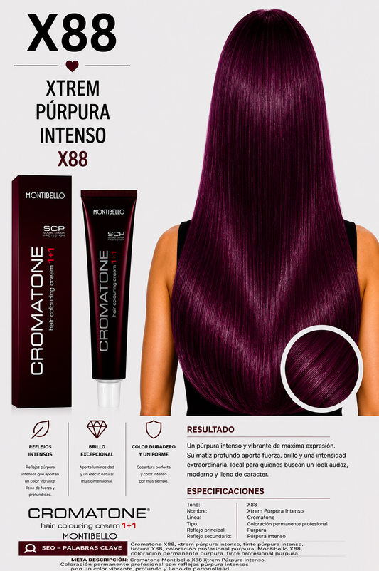 Cromatone Montibello X88 Xtrem Púrpura Intenso | Tinte Profesional