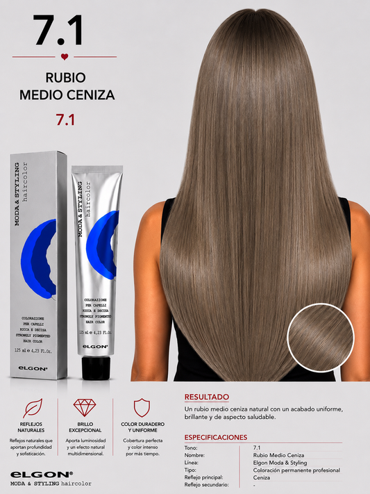 Elgon Moda & Styling 7.1 Rubio Medio Ceniza