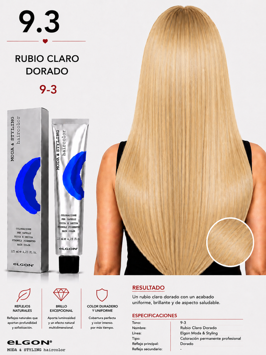 Tinte Elgon Moda & Styling 9.3 Rubio Claro Dorado