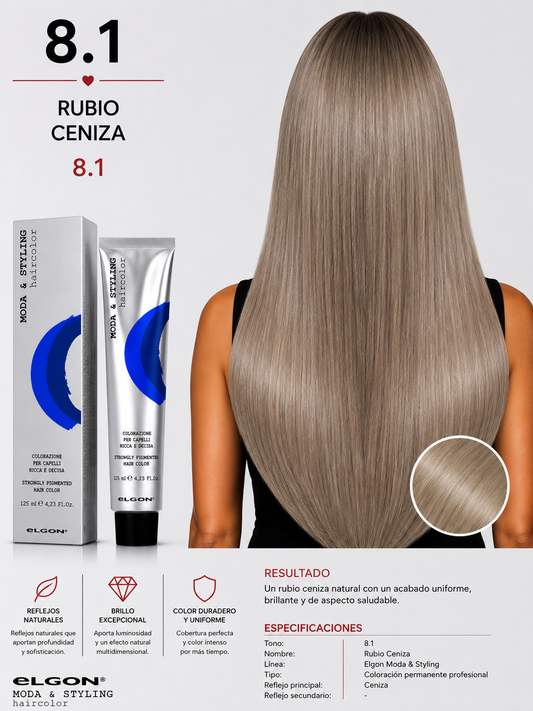 Elgon Moda & Styling 8.1 Rubio Claro Ceniza