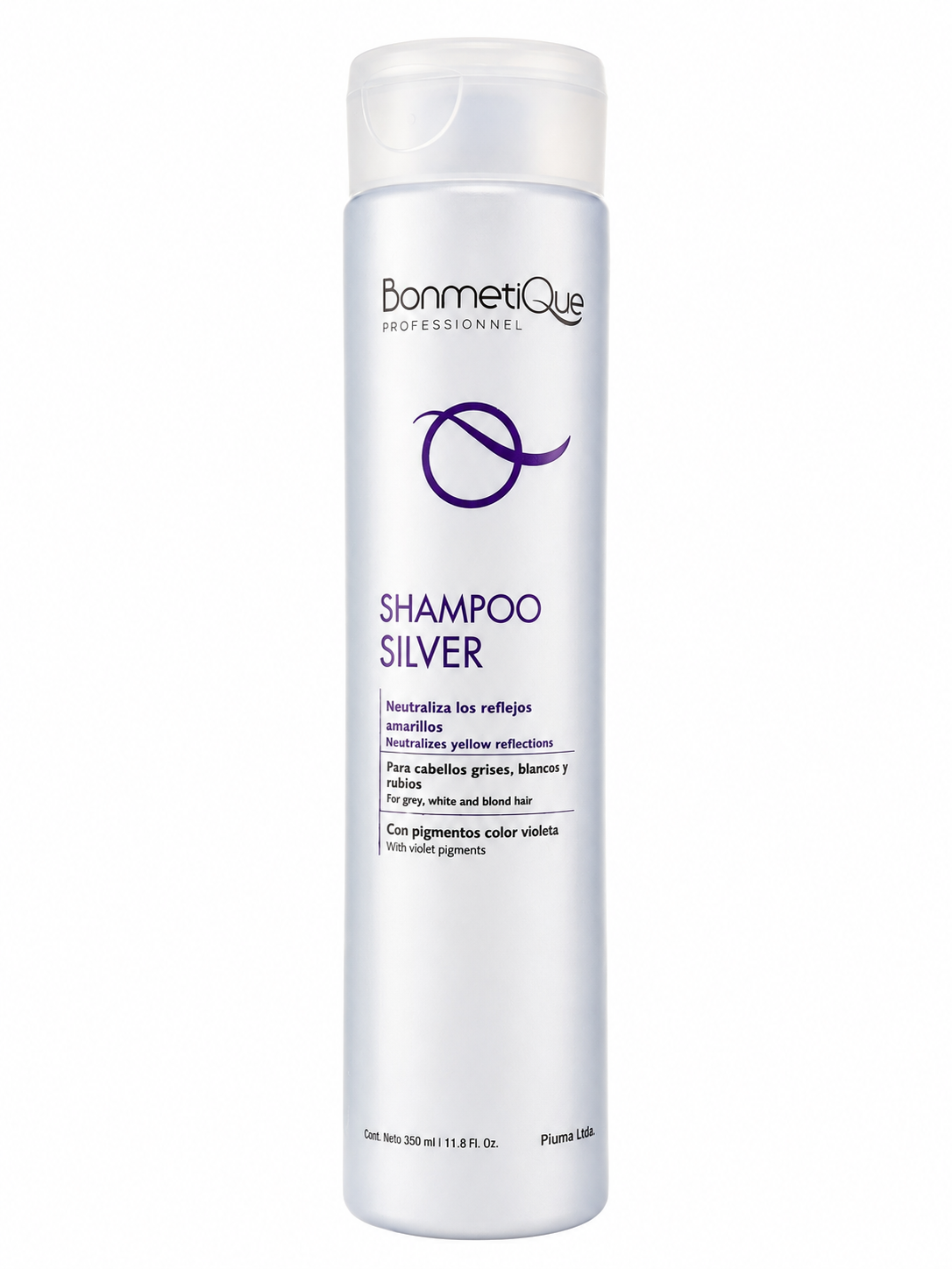 Shampoo Silver Bonmetique Professionnel 350 ml | Neutraliza reflejos amarillos | Cabello rubio, gris y blanco