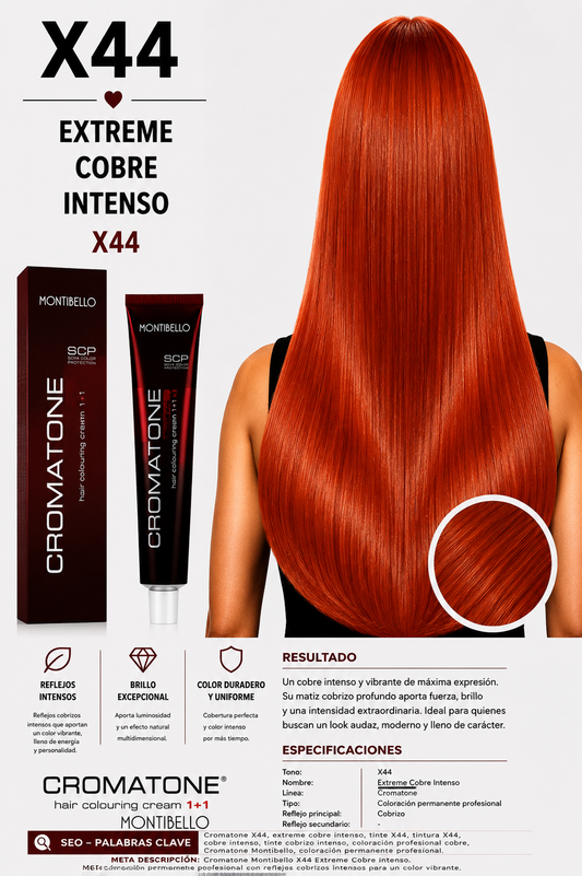 Cromatone Montibello X44 Extreme Cobre Intenso | Tinte Profesional