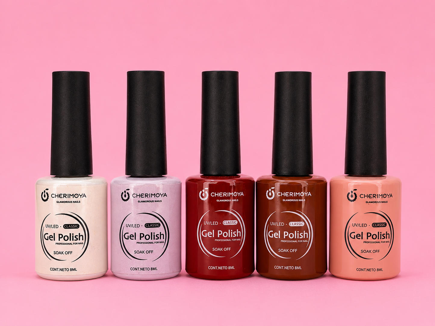 Esmalte Permanente Cherimoya Gel Polish UV/LED 8 ml (5x10.000) (colores surtidos)