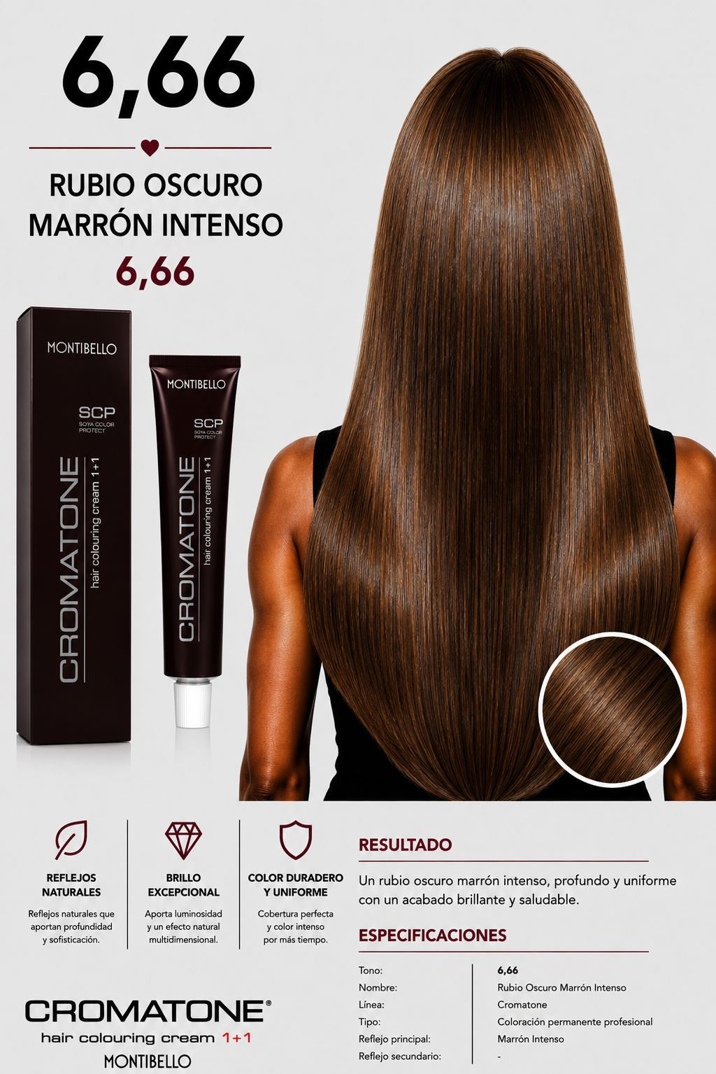 Cromatone Montibello 6,66 Rubio Oscuro Marrón Intenso