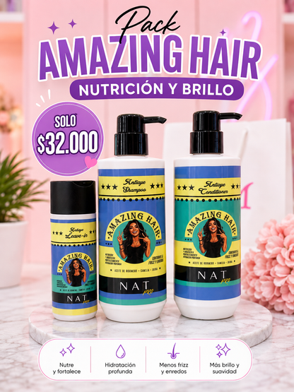 ✨ PACK AMAZING HAIR NAT PRO – NUTRICIÓN Y BRILLO ✨