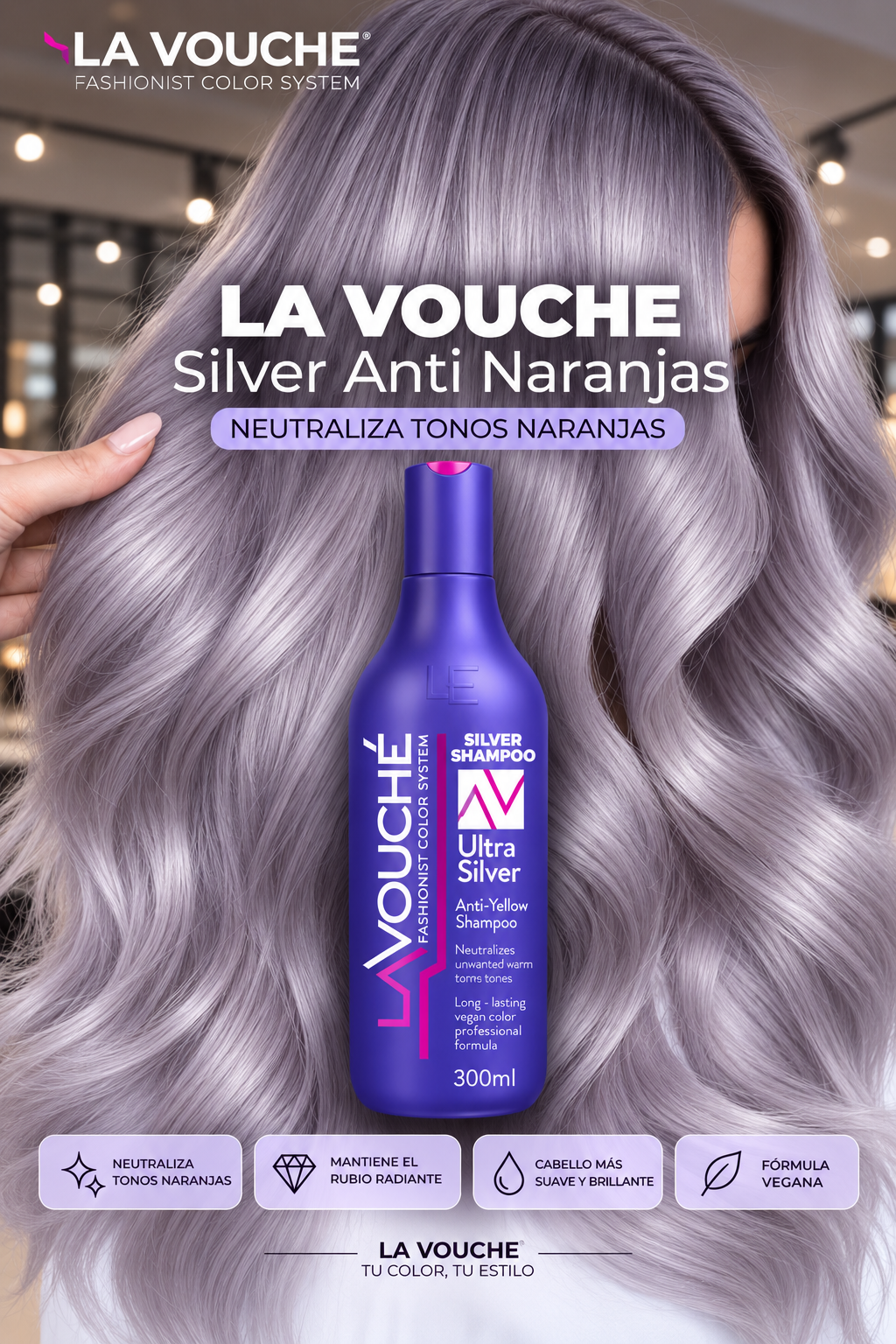 Shampoo silver antinaranjos 300ml-Lavouche