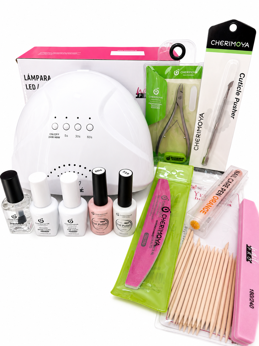 Kit Completo de Esmaltado Permanente Profesional con Lámpara LED UV