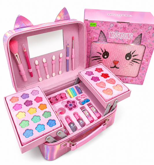 Kit de Maquillaje Infantil Miss Young Maletín Gatito