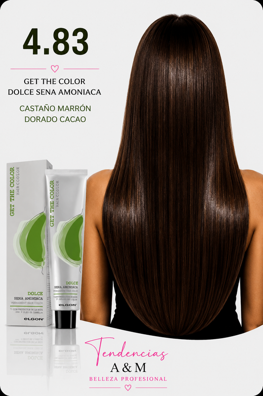 Tintura Get The Color Dolce Sin Amoníaco 4.83 Castaño Marrón Dorado Cacao