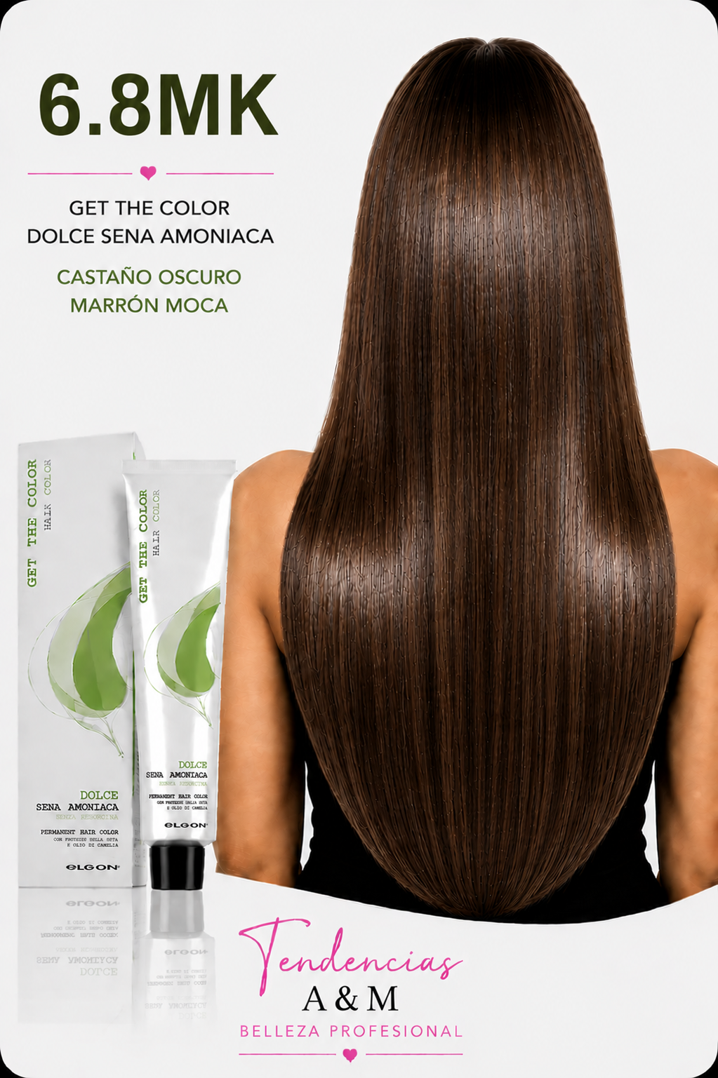 Tintura Get The Color Dolce Sin Amoníaco 6.8MK Rubio Oscuro Marrón Moca