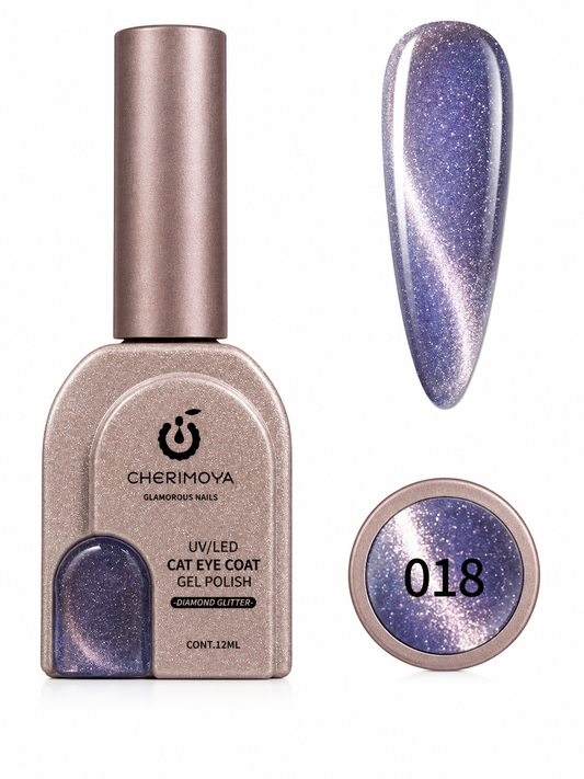 Cherimoya Cat Eye Coat 018 – Diamond Glitter Gel Polish UV/LED 12ml