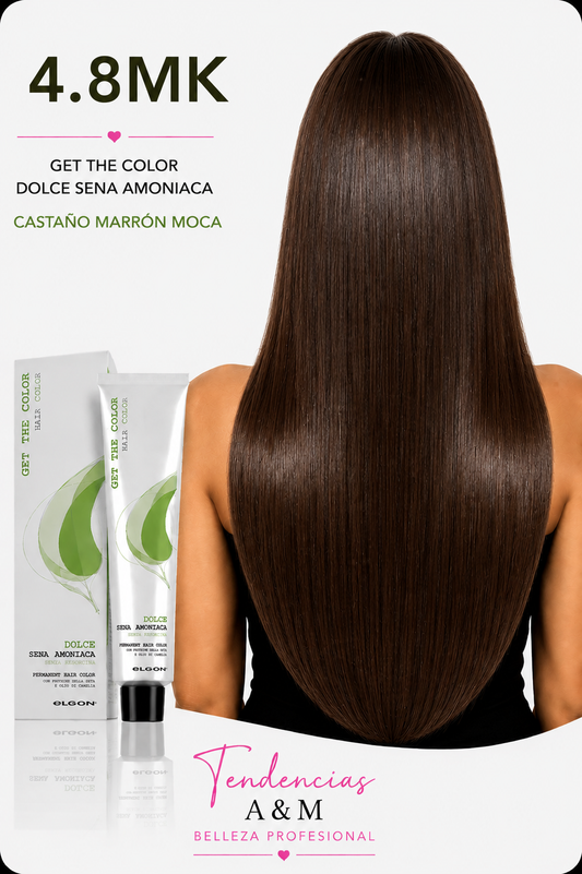 Tintura Get The Color Dolce Sin Amoníaco 4.8MK Castaño Marrón Moca