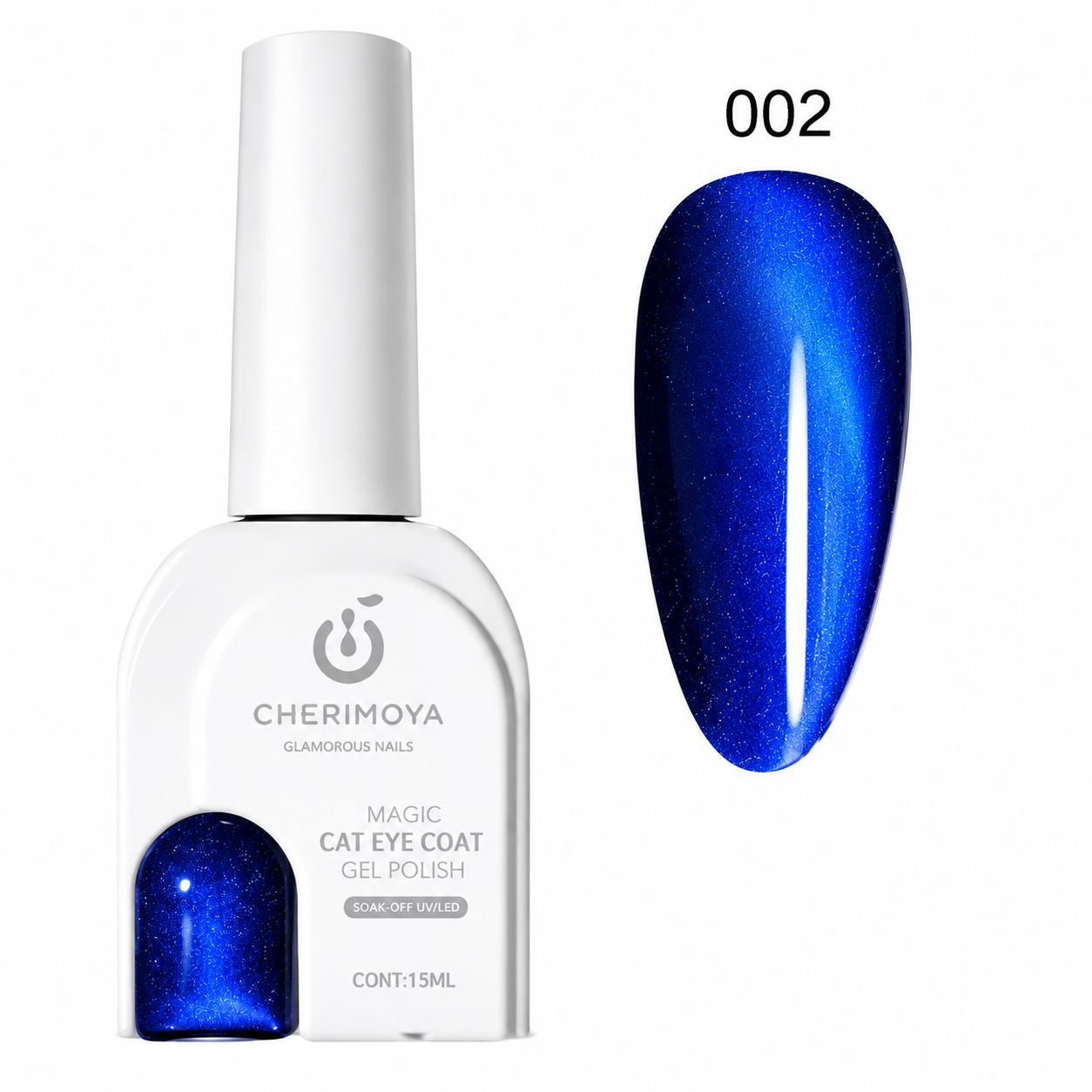 Gel Polish Cat Eye Cherimoya 002 – Azul Rey Efecto Ojo de Gato 15ml