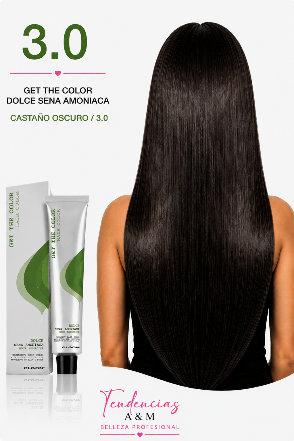 Tintura Get The Color Dolce Sin Amoníaco 3.0 Castaño Oscuro