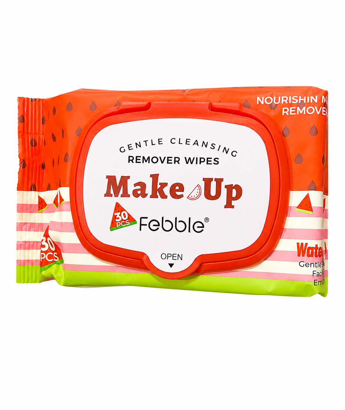 Toallitas Desmaquillantes Febble Watermelon Make Up Remover Wipes – 30 Unidades