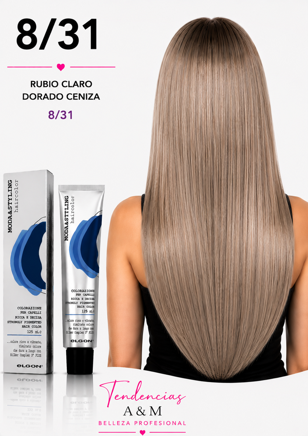 Elgon Moda & Styling 8/31 Rubio Claro Dorado Ceniza