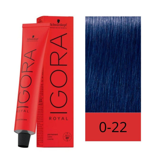 Tinte Igora Royal 0-22 Tono de Mezcla Azul 60 ml