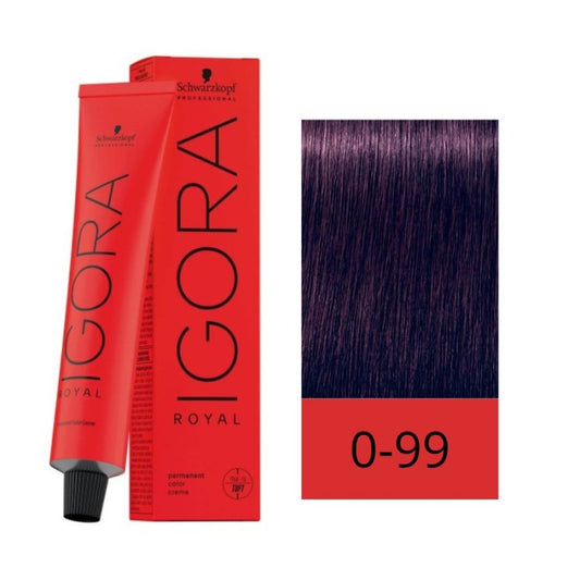 Tinte Igora Royal 0-99 Tono de Mezcla Violeta 60 ml