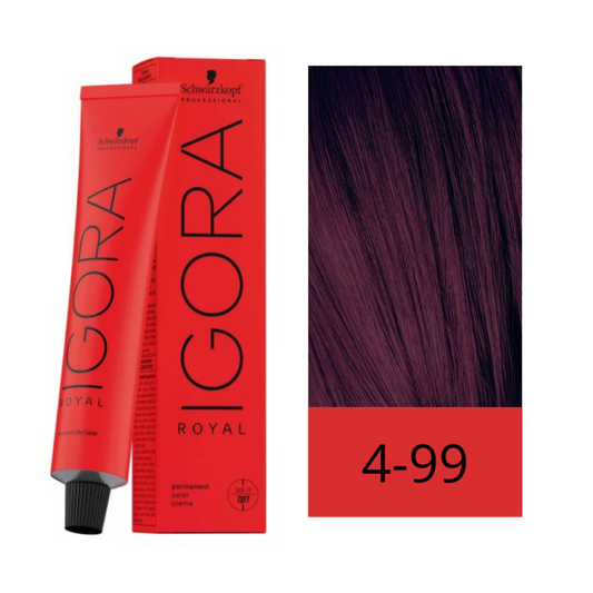 Tinte Igora Royal 4-99 Castaño Medio Violeta Intenso 60 ml