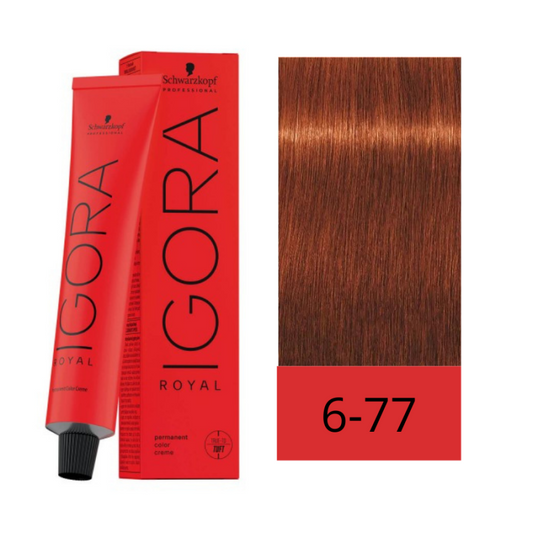Tinte Igora Royal 6-77 Rubio Oscuro Cobrizo Intenso 60 ml