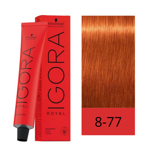 Tinte Igora Royal 8-77 Rubio Claro Cobrizo Intenso 60 ml