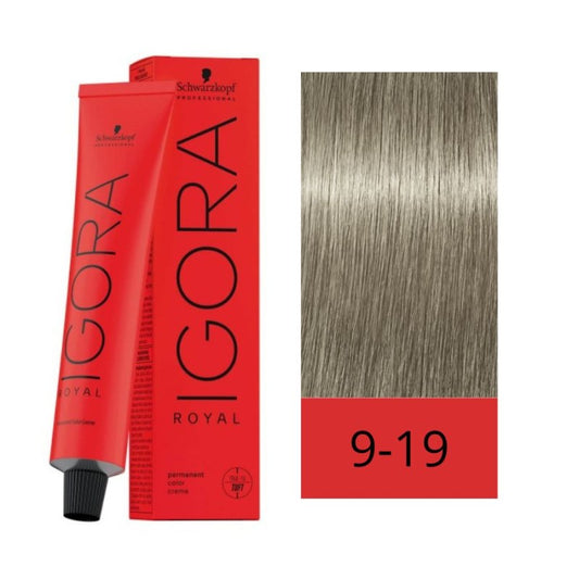 Tinte Igora Royal Cools 9-19 Rubio Muy Claro Ceniza Violeta 60 ml